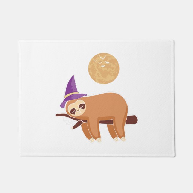 sloth halloween, halloween sloth doormat (Front)