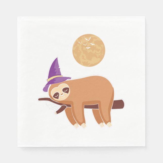 sloth halloween, halloween sloth napkin (Front)