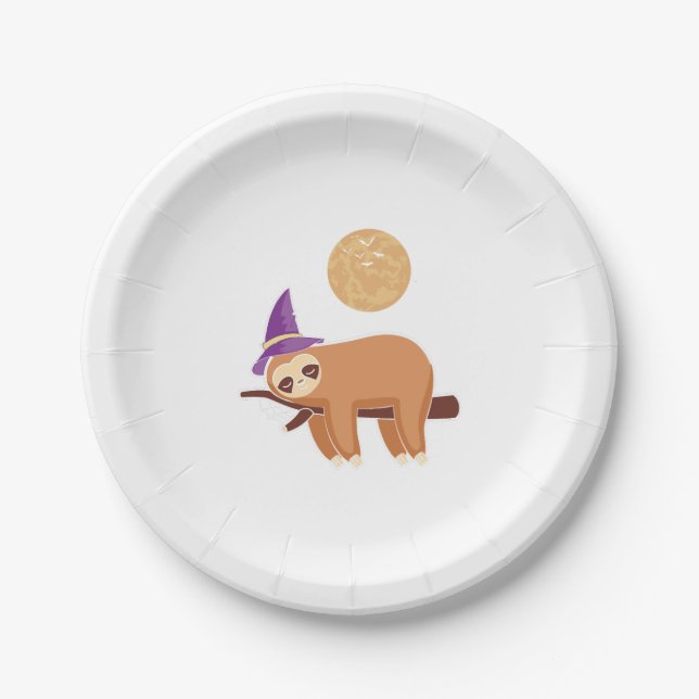 sloth halloween, halloween sloth paper plate (Front)