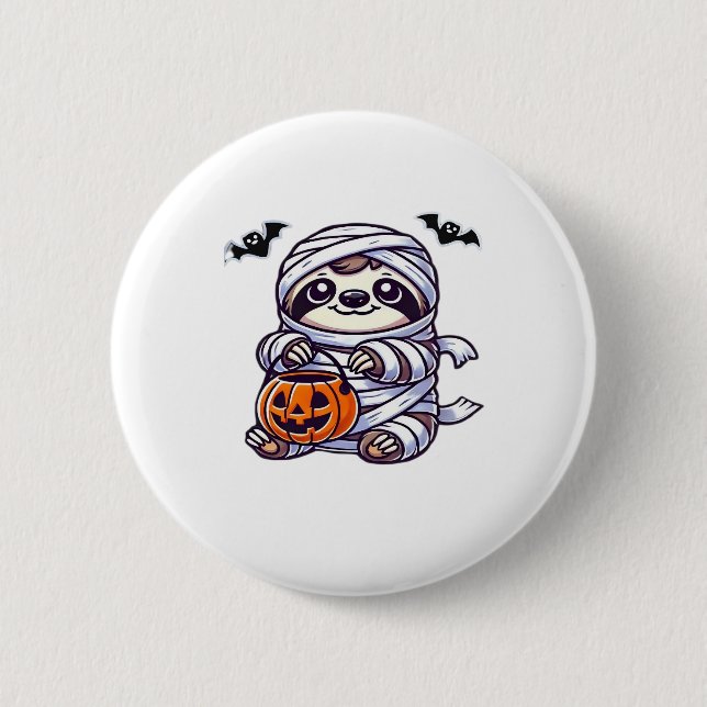 Sloth Halloween Mummy Kids Women Men Sloth Classic 2 Inch Round Button (Front)