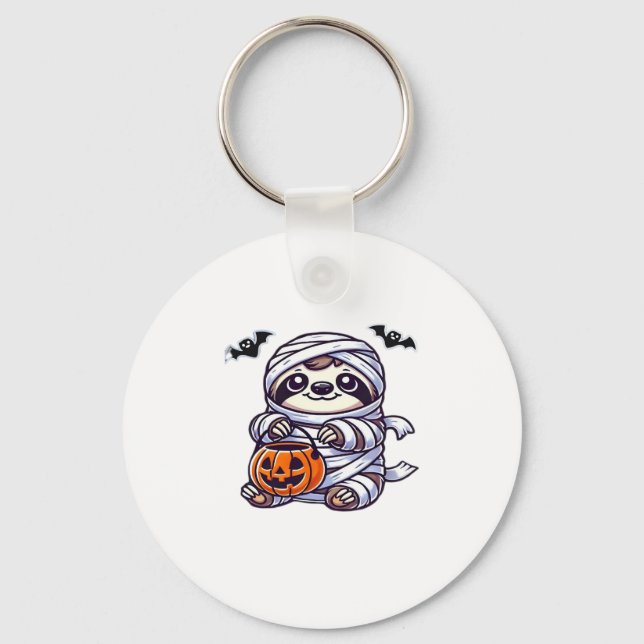 Sloth Halloween Mummy Kids Women Men Sloth Classic Keychain (Front)