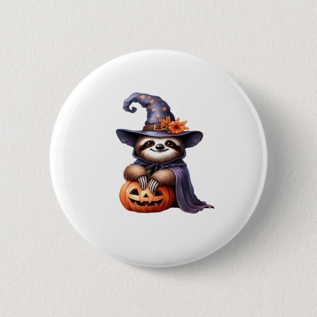 Sloth Halloween Outfit Classic T-Shirt 2 Inch Round Button (Front)