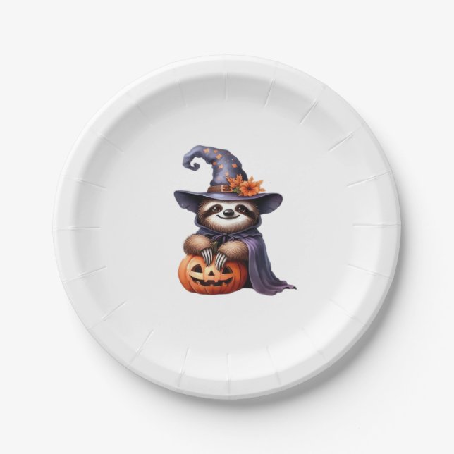 Sloth Halloween Outfit Classic T-Shirt Paper Plate (Front)