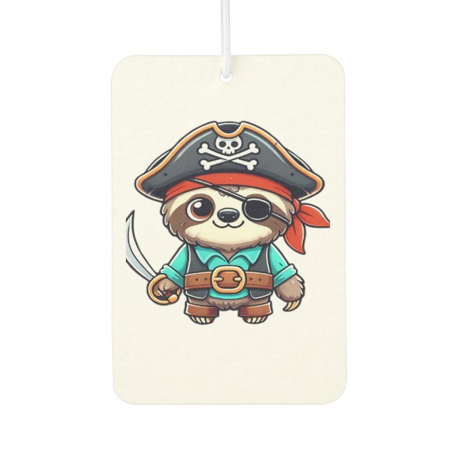Sloth Halloween Pirate Kids Women Men Sloth Classi Air Freshener (Front)