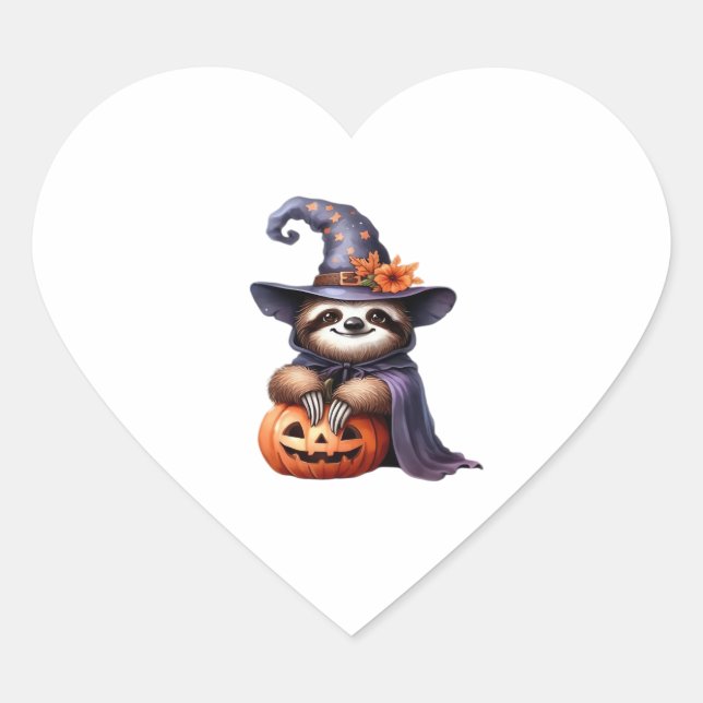 Sloth Halloween Pirate Kids Women Men Sloth Classi Heart Sticker (Front)