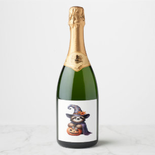 Sloth Halloween Pirate Kids Women Men Sloth Classi Sparkling Wine Label