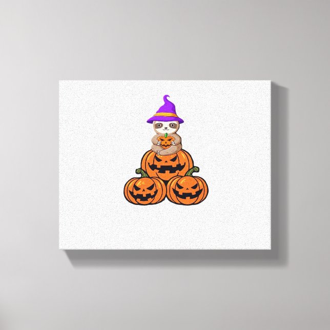 Sloth Halloween Premium T-Shirt Canvas Print (Front)