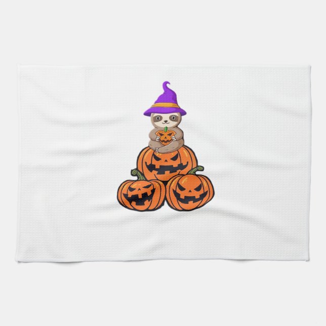 Sloth Halloween Premium T-Shirt Kitchen Towel (Horizontal)