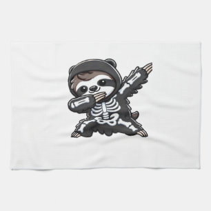 Sloth Halloween Skeleton Kids Women Men Sloth Clas Kitchen Towel