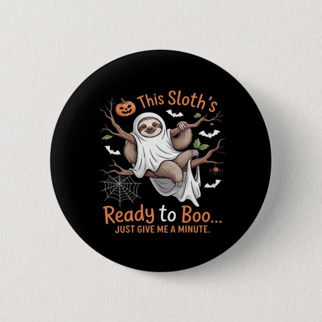 Sloth Halloween Sloths Cute Bat Vampire Essential  2 Inch Round Button (Front)