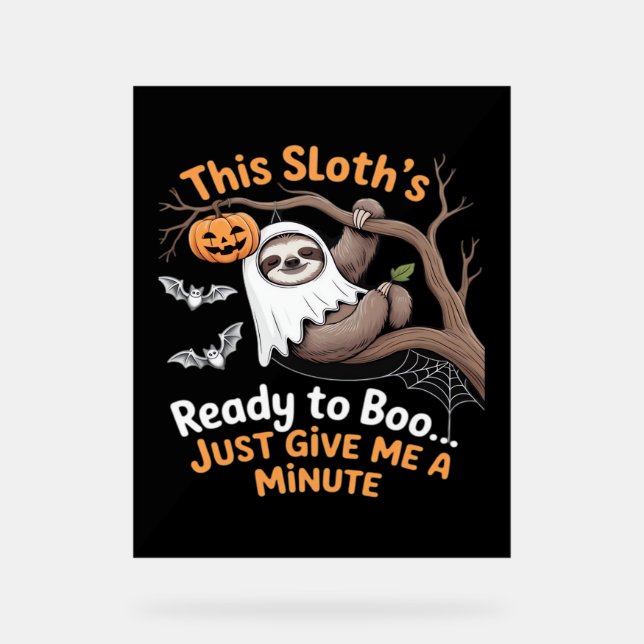 Sloth Halloween Sloths Cute Bat Vampire Essential  Acrylic Sign (Front)