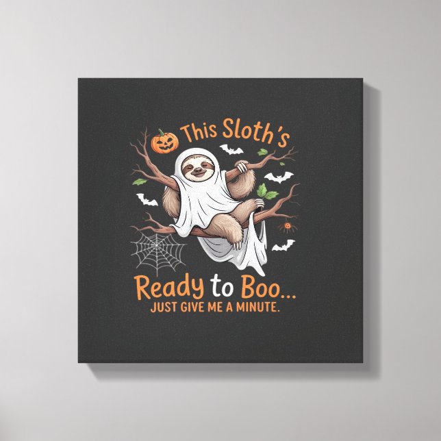 Sloth Halloween Sloths Cute Bat Vampire Essential  Canvas Print (Front)