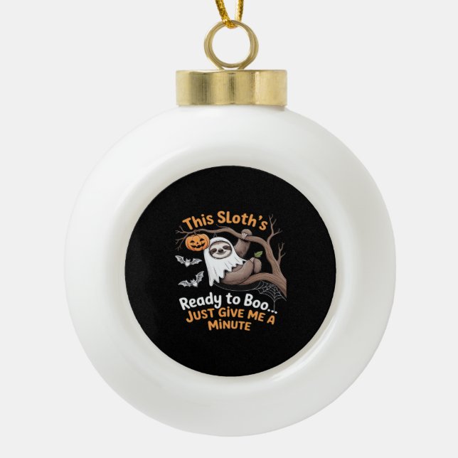 Sloth Halloween Sloths Cute Bat Vampire Essential  Ceramic Ball Christmas Ornament (Front)