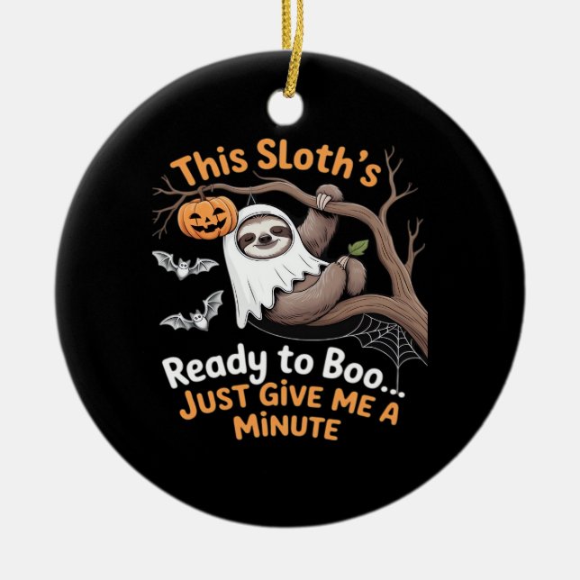 Sloth Halloween Sloths Cute Bat Vampire Essential  Ceramic Ornament (Front)