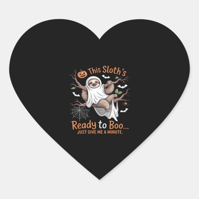 Sloth Halloween Sloths Cute Bat Vampire Essential  Heart Sticker (Front)