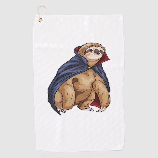 Sloth Halloween Vampire Classic T-Shirt Golf Towel (Front)