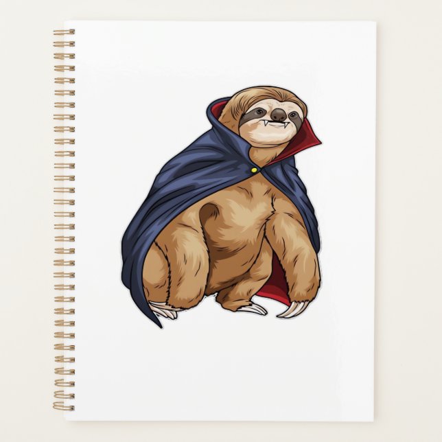 Sloth Halloween Vampire Classic T-Shirt Planner (Front)