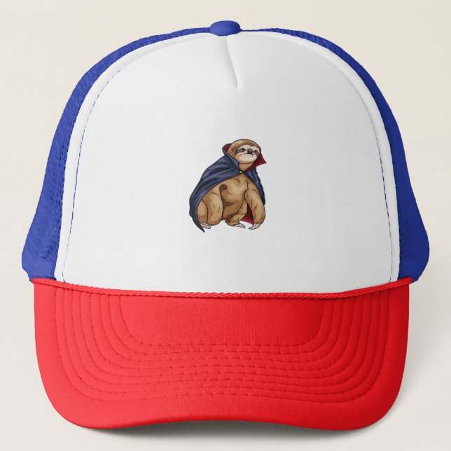 Sloth Halloween Vampire Classic T-Shirt Trucker Hat (Front)