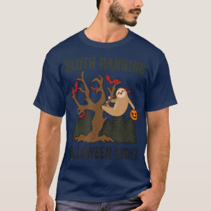 Sloth Hanging Halloween Night Design Halloween Slo T-Shirt