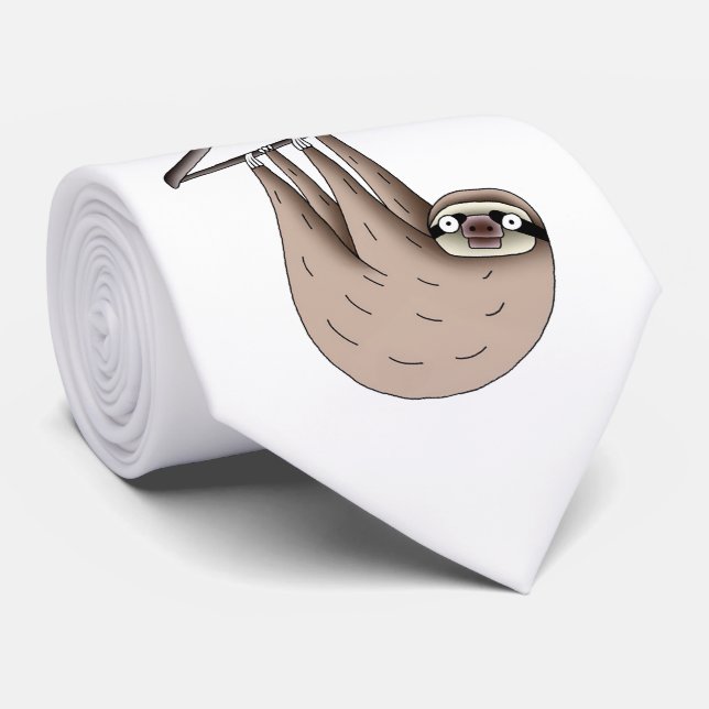 sloth hanging on hanger tie (Rolled)