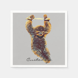 Sloth Hanging Out Thunder_Cove Napkin