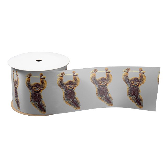 Sloth Hanging Out Thunder_Cove Satin Ribbon (Spool)