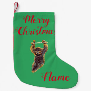 Sloth Hanging Out Thunder_Cove Small Christmas Stocking