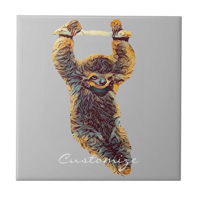 Sloth Hanging Out Thunder_Cove Tile (Front)