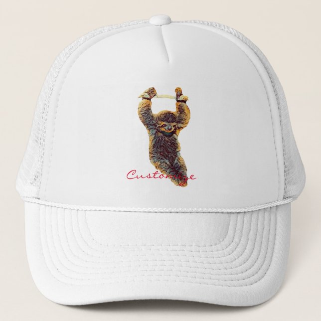Sloth Hanging Out Thunder_Cove Trucker Hat (Front)