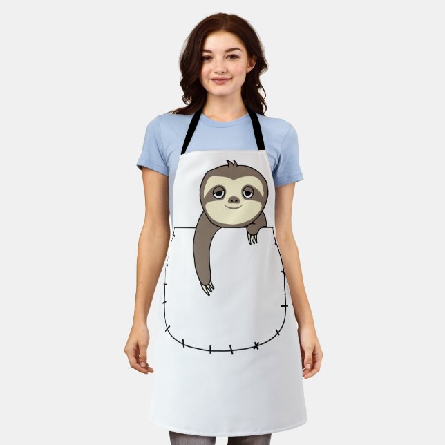 Sloth Hanging Pocket Apron (Worn)