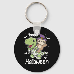 Sloth Happy Halloween T-rex Mummy Costume Keychain