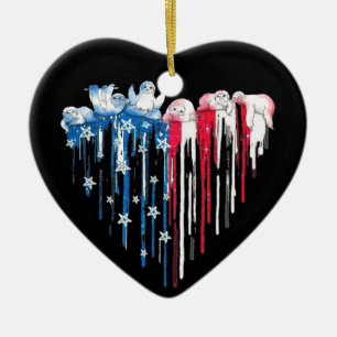 Sloth Heart Watercolor T-Shirt Cute Animal Blue Ceramic Ornament