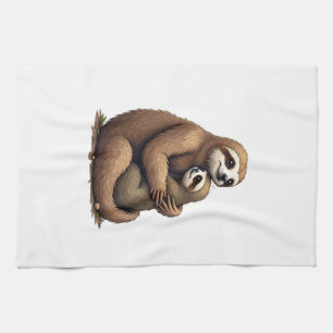 Sloth Heritage Print Engraving Shirt 3 Kitchen Towel