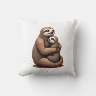 Sloth Heritage Print Engraving Shirt 3 Throw Pillow