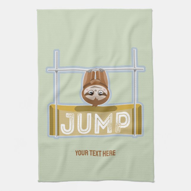 Sloth High Jump Kitchen Towel (Vertical)