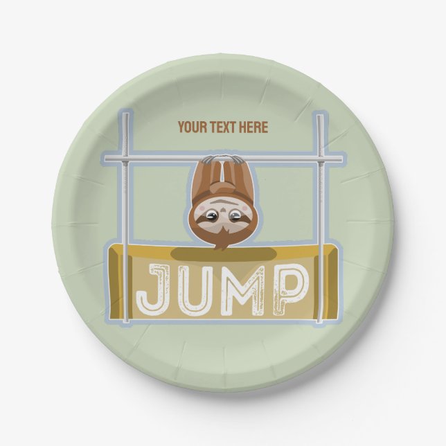 Sloth High Jump Paper Plate (Front)