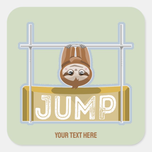 Sloth High Jump Square Sticker (Front)