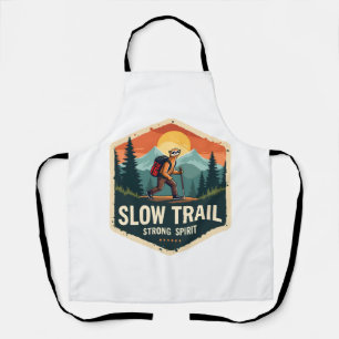 Sloth Hiking Shirt Vintage Trail Buddy Design Apron
