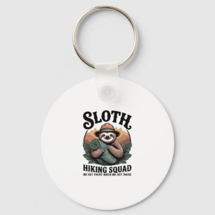 Sloth Hiking Squad Funny Camping Keychain