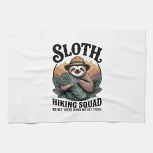 Sloth Hiking Squad Funny Camping Kitchen Towel