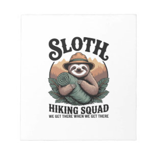 Sloth Hiking Squad Funny Camping Notepad