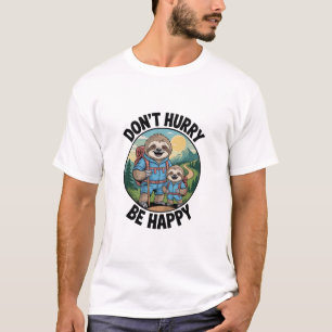 Sloth Hiking Team Don't Hurry Be Happy Enjoy the J T-Shirt