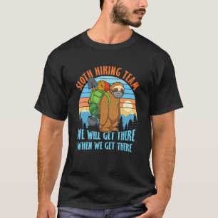 Sloth Hiking Team Funny Sloth In Face Mask Quarant T-Shirt