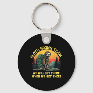 Sloth Hiking Team Funny Slow Trek Nature Adventure Keychain