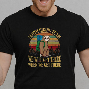 Sloth Hiking Team Funny Vintage Hiking T-Shirt