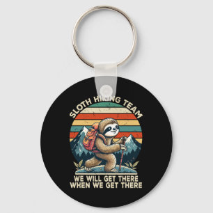 Sloth Hiking Team Hiking Gifts Men Women Kids Funn Keychain