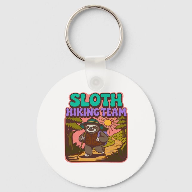 Sloth Hiking Team Oversized T-Shirt Keychain (Front)