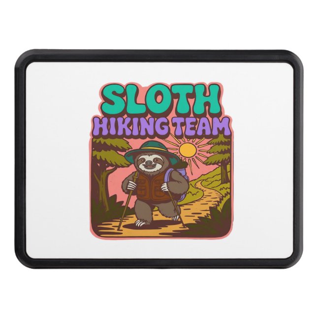 Sloth Hiking Team Oversized T-Shirt Trailer Hitch Cover (Front)