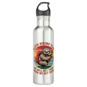 Sloth Hiking Team We Will Get There When We Get Th 710 Ml Water Bottle
