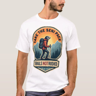 Sloth Hiking Vintage Shirt Funny Slow Trail Design